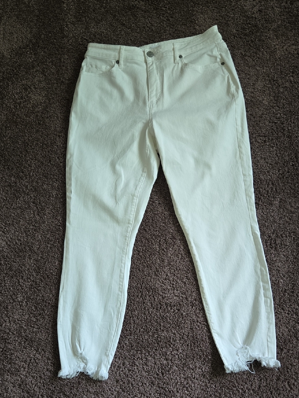Ann Taylor Loft White Curvy Skinny Crop Jeans 30 10
